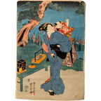 Utagawa Toyokuni III Woodblock Print Evening Coolness Late Edo