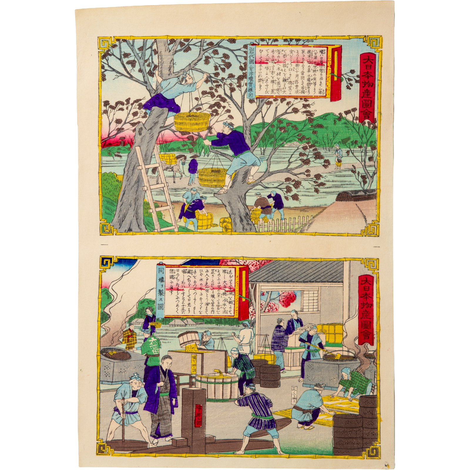 Hiroshige III Japanese Woodblock Print Dai Nihon Bussan Zukai Meiji