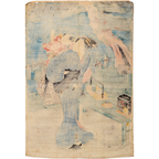 Utagawa Toyokuni III Woodblock Print Evening Coolness Late Edo