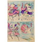 Japanese Woodblock Print Samurai Battle Scenes Musha-e Meiji Ukiyo-e