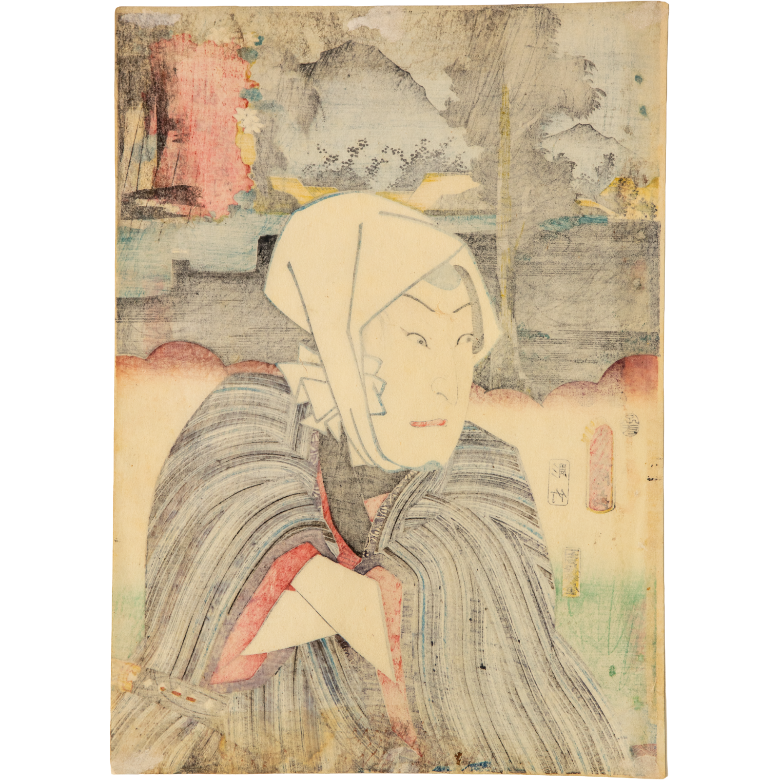 Toyokuni III Utagawa Woodblock Print Kabuki Actor Late Edo to Meiji