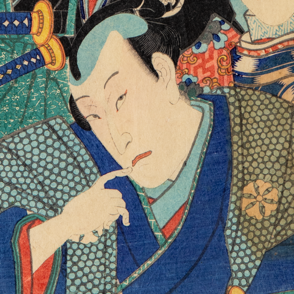 Utagawa Japanese Woodblock Print Kabuki Actor Portrait Meiji