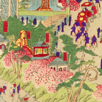 Kunitoshi Utagawa Japanese Woodblock Print Triptych Ueno Tokyo Meiji