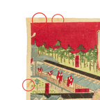 Kunitoshi Utagawa Japanese Woodblock Print Triptych Ueno Tokyo Meiji