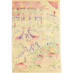 Kunitoshi Utagawa Japanese Woodblock Print Triptych Ueno Tokyo Meiji
