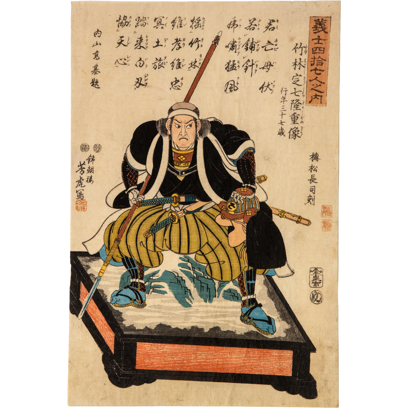 Utagawa Yoshitora Woodblock Print 47 Ronin Loyal Retainer Edo period