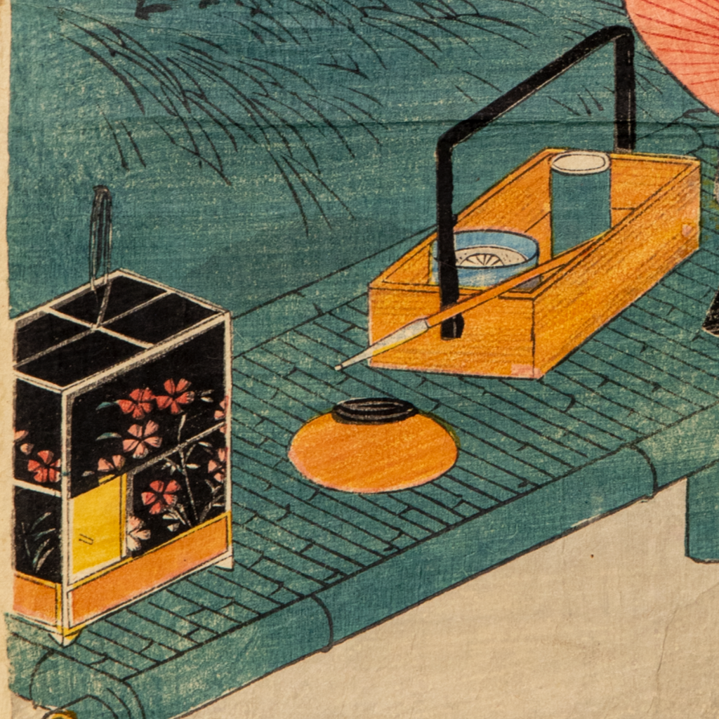 Utagawa Toyokuni III Woodblock Print Evening Coolness Late Edo