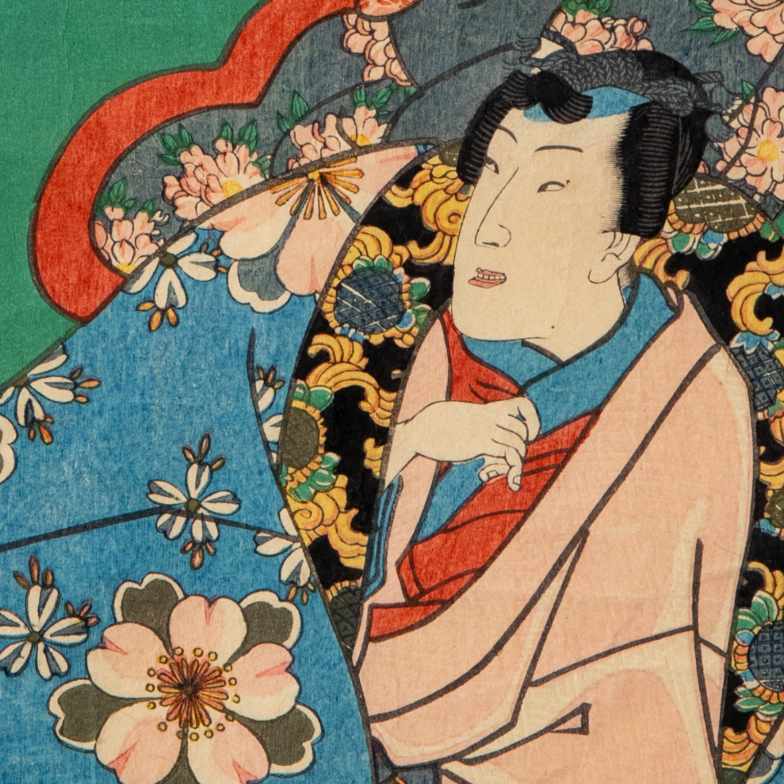 Utagawa Toyokuni III Woodblock Print Genji Suzumushi Scene Edo