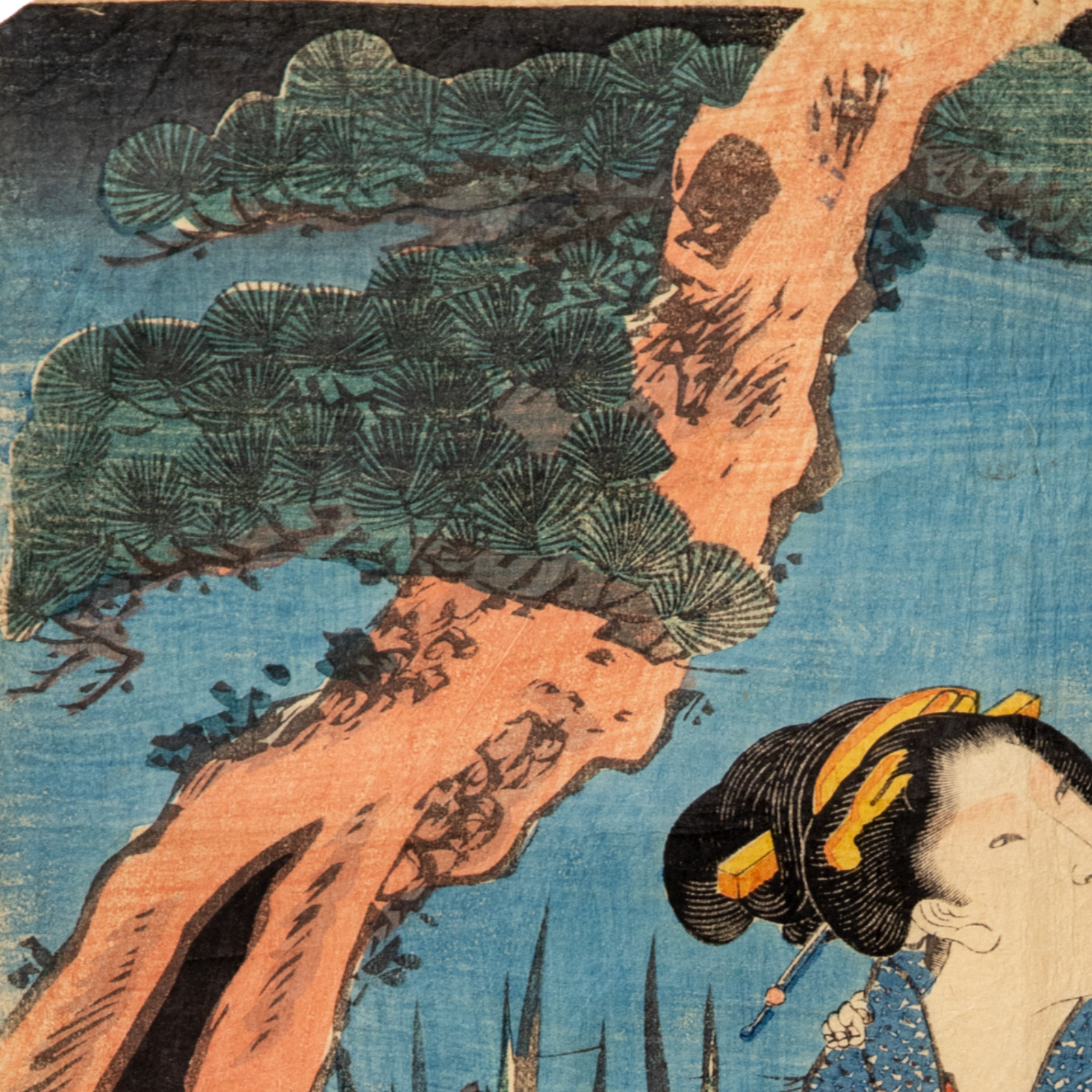 Utagawa Toyokuni III Woodblock Print Evening Coolness Late Edo