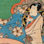 Utagawa Toyokuni III Woodblock Print Genji Suzumushi Scene Edo