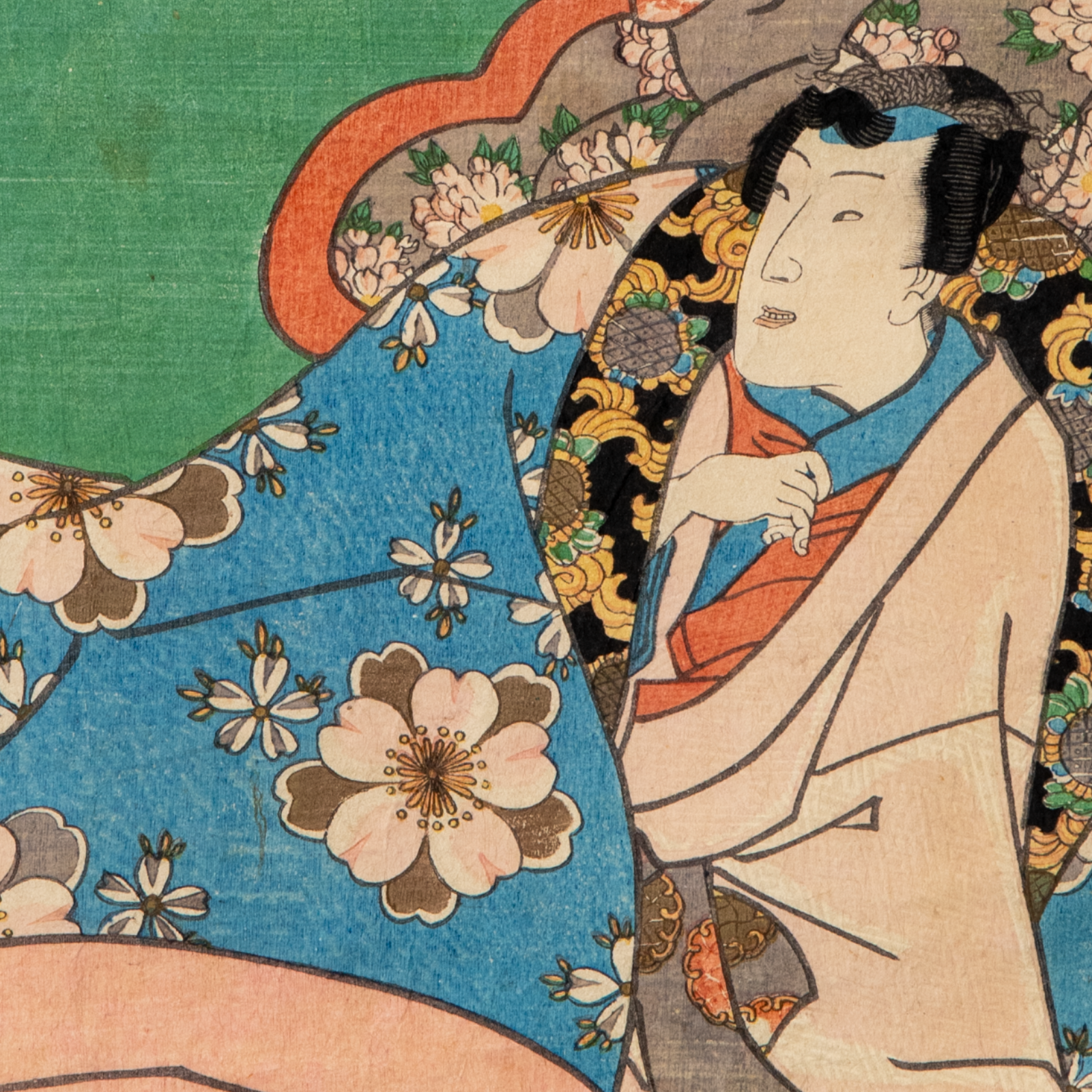 Utagawa Toyokuni III Woodblock Print Genji Suzumushi Scene Edo