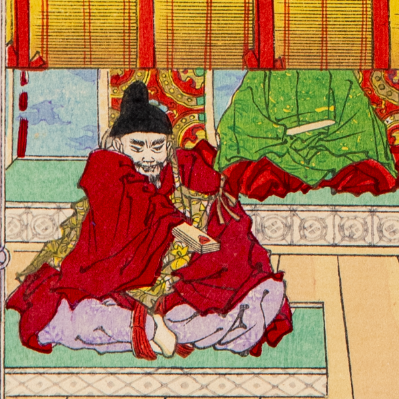 Adachi Ginko Woodblock Print Dai Nihon Shiryaku Zukai Historical Scenes Meiji