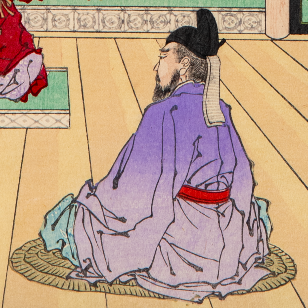 Adachi Ginko Woodblock Print Dai Nihon Shiryaku Zukai Historical Scenes Meiji